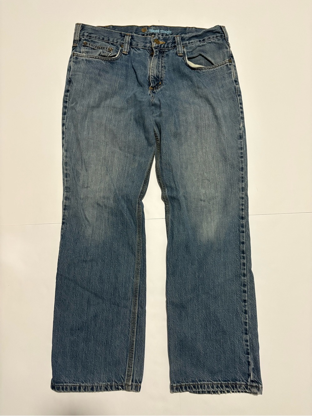 Carhartt Relaxed Straight Blue Denim Jeans Men’s Size 34x30